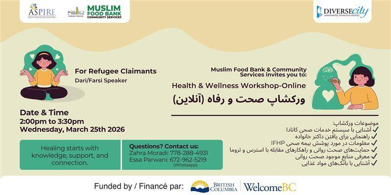 Health and Wellness Workshop Online | Refugee Claimants