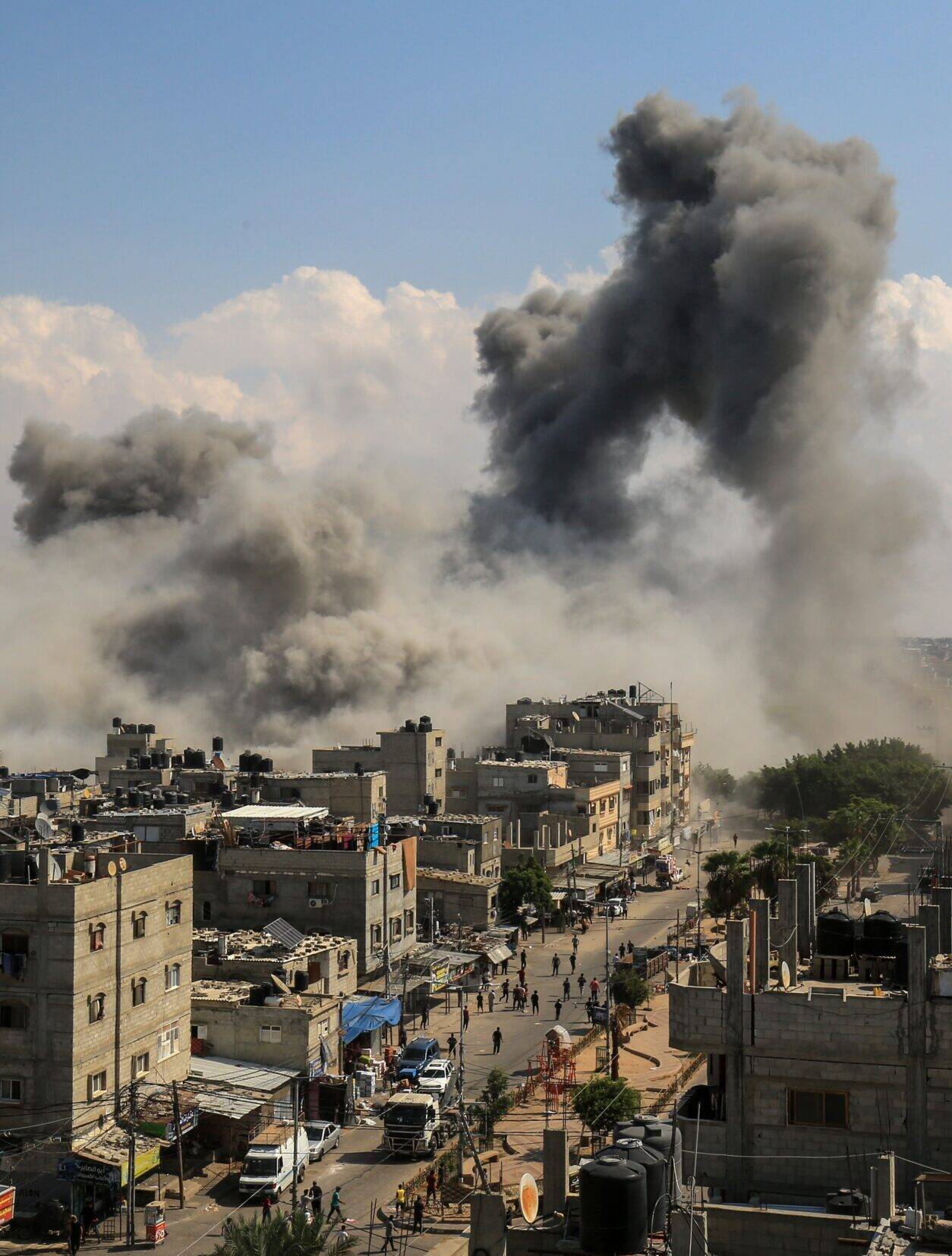 Smoke,Rises,After,Israeli,Air,Strikes,Of,The,City,Of